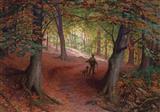 Hunter in an Autumn Woodland by 
																	Wilhelm Immenkamp
